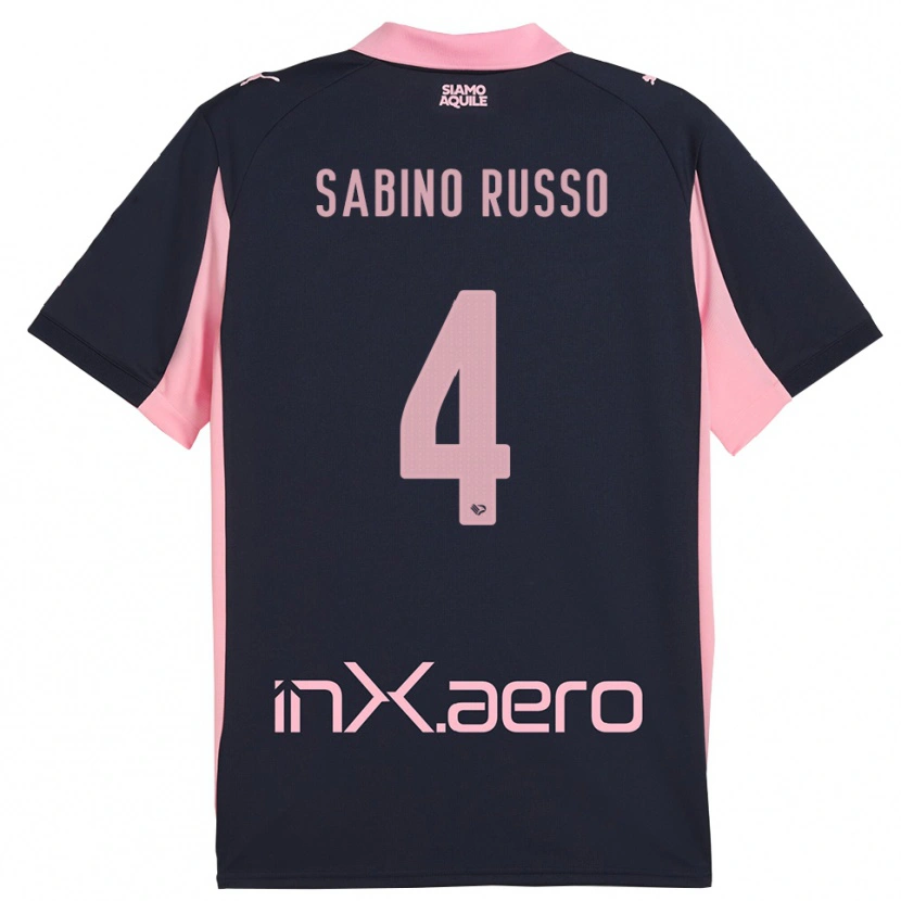 Danxen Dames Alessandro Sabino Russo #4 Donkerblauw Roze Uitshirt Uittenue 2025/26 T-Shirt België