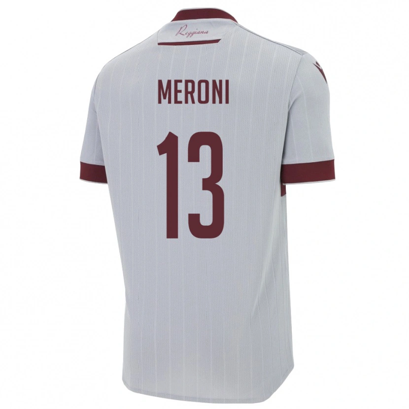 Danxen Dames Andrea Meroni #13 Bourgondië Wit Uitshirt Uittenue 2025/26 T-Shirt België