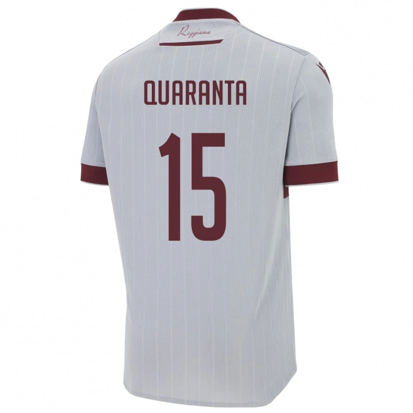 Danxen Dames Danilo Quaranta #15 Bourgondië Wit Uitshirt Uittenue 2025/26 T-Shirt België