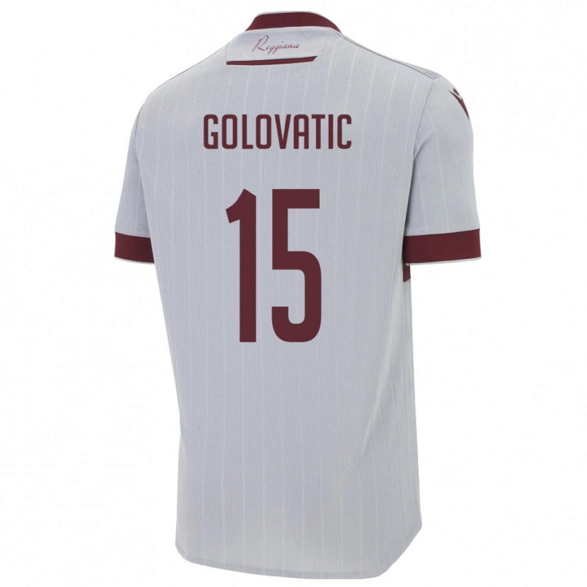 Danxen Dames Daniel Golovatic #15 Bourgondië Wit Uitshirt Uittenue 2025/26 T-Shirt België