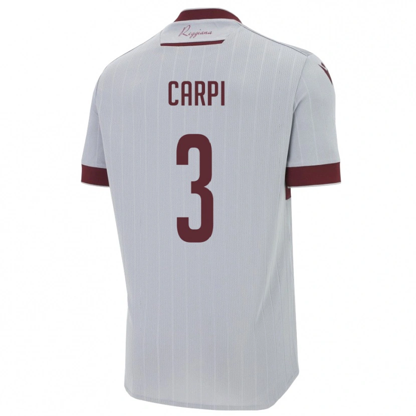Danxen Dames Filippo Carpi #3 Bourgondië Wit Uitshirt Uittenue 2025/26 T-Shirt België