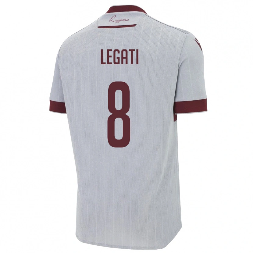 Danxen Dames Mattia Legati #8 Bourgondië Wit Uitshirt Uittenue 2025/26 T-Shirt België