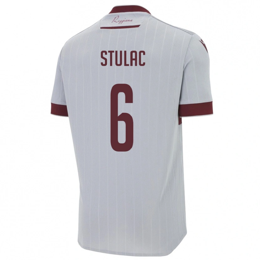 Danxen Dames Leo Stulac #6 Bourgondië Wit Uitshirt Uittenue 2025/26 T-Shirt België