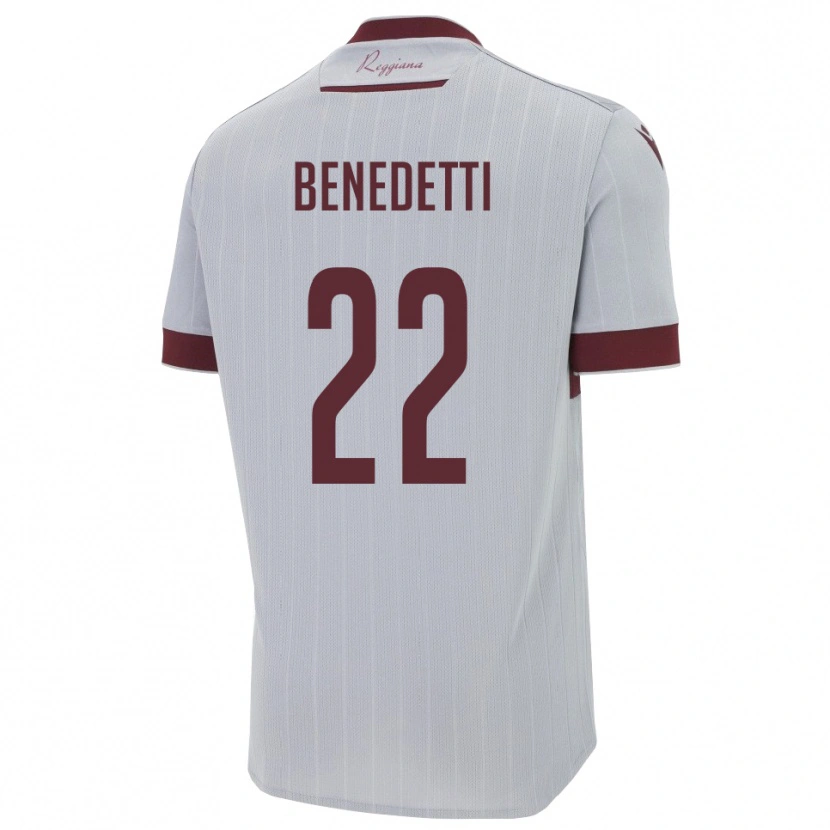 Danxen Dames Samuele Benedetti #22 Bourgondië Wit Uitshirt Uittenue 2025/26 T-Shirt België