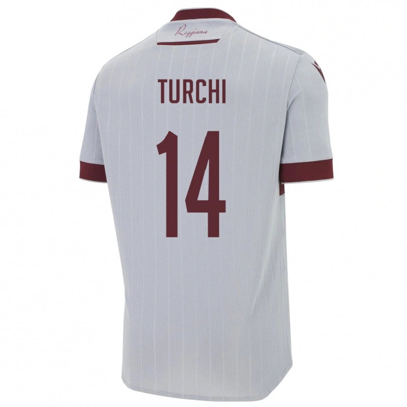 Danxen Dames Nicolò Turchi #14 Bourgondië Wit Uitshirt Uittenue 2025/26 T-Shirt België