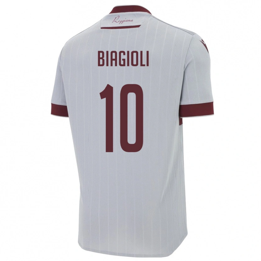 Danxen Dames Martino Biagioli #10 Bourgondië Wit Uitshirt Uittenue 2025/26 T-Shirt België
