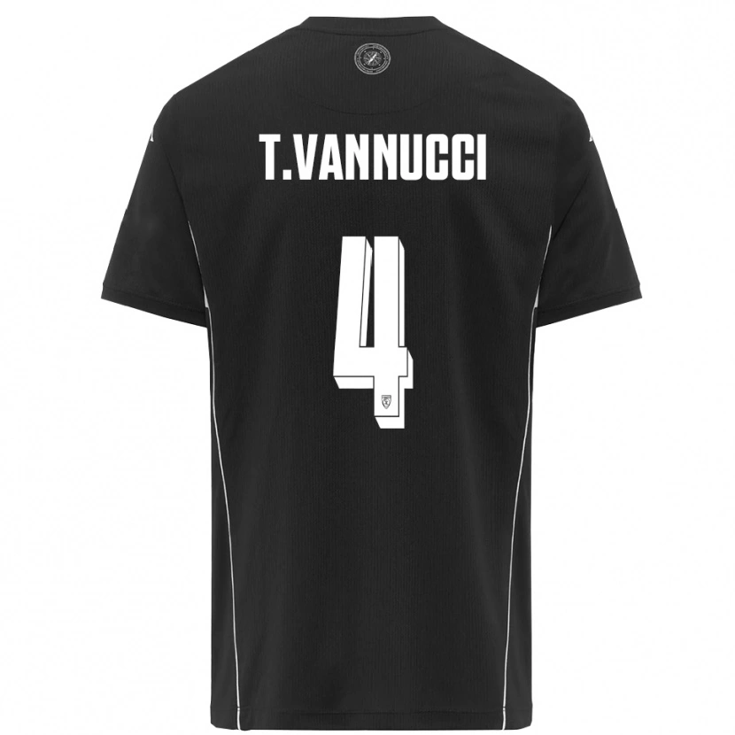 Danxen Dames Tommaso Vannucci #4 Zwart Wit Uitshirt Uittenue 2025/26 T-Shirt België