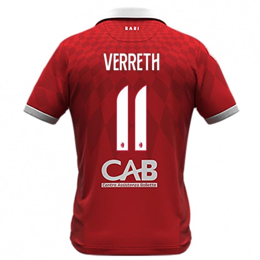 Danxen Dames Matthias Verreth #11 Rood Wit Uitshirt Uittenue 2025/26 T-Shirt België