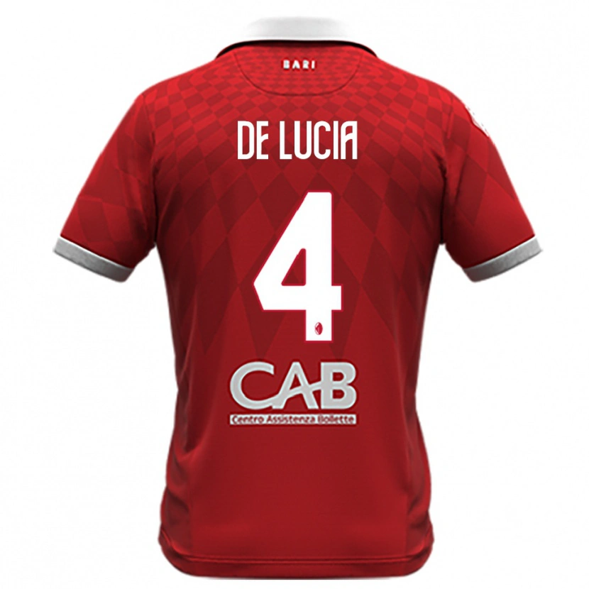 Danxen Dames Mattia De Lucia #4 Rood Wit Uitshirt Uittenue 2025/26 T-Shirt België