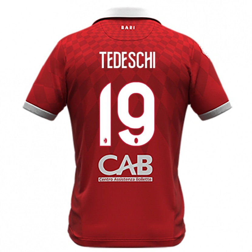 Danxen Dames Francesco Tedeschi #19 Rood Wit Uitshirt Uittenue 2025/26 T-Shirt België