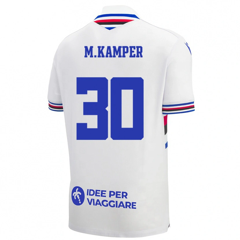 Danxen Dames Maia Leona Kamper Rodrigues #30 Wit Blauw Rood Uitshirt Uittenue 2025/26 T-Shirt België