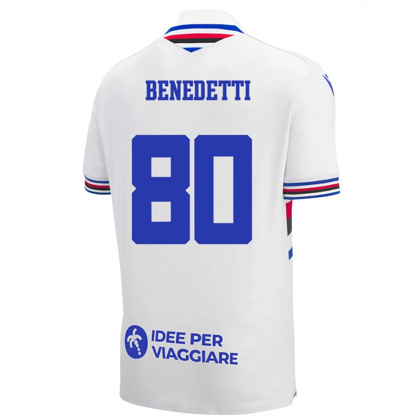 Danxen Dames Leonardo Benedetti #80 Wit Blauw Rood Uitshirt Uittenue 2025/26 T-Shirt België