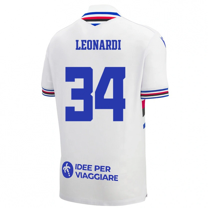 Danxen Dames Simone Leonardi #34 Wit Blauw Rood Uitshirt Uittenue 2025/26 T-Shirt België