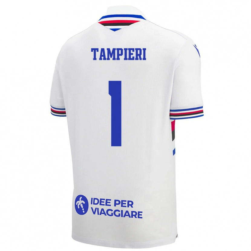 Danxen Dames Amanda Tampieri #1 Wit Blauw Rood Uitshirt Uittenue 2025/26 T-Shirt België