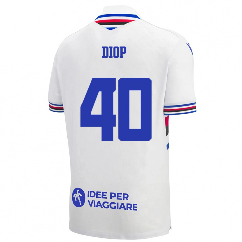 Danxen Dames Karim Diop #40 Wit Blauw Rood Uitshirt Uittenue 2025/26 T-Shirt België