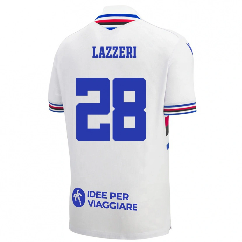 Danxen Dames Nicole Lazzeri #28 Wit Blauw Rood Uitshirt Uittenue 2025/26 T-Shirt België