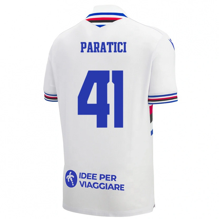 Danxen Dames Lorenzo Paratici #41 Wit Blauw Rood Uitshirt Uittenue 2025/26 T-Shirt België