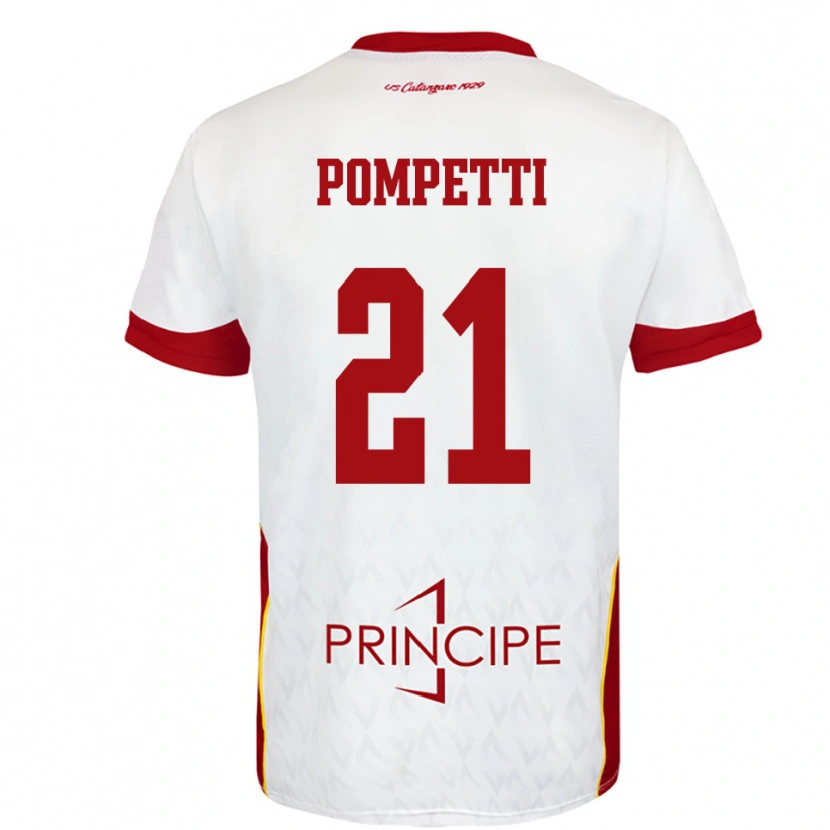 Danxen Dames Marco Pompetti #21 Wit Rood Uitshirt Uittenue 2025/26 T-Shirt België
