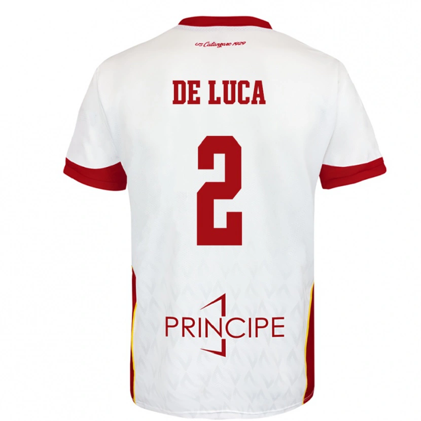 Danxen Dames Gabriele De Luca #2 Wit Rood Uitshirt Uittenue 2025/26 T-Shirt België