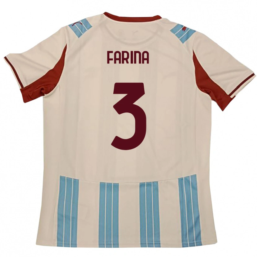 Danxen Dames Alfredo Farina #3 Hemelsblauw Wit Uitshirt Uittenue 2025/26 T-Shirt België
