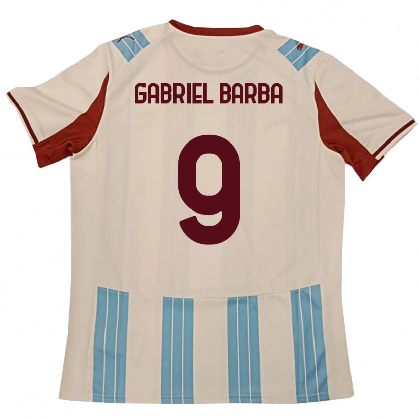 Danxen Dames Luigi Gabriel Barba #9 Hemelsblauw Wit Uitshirt Uittenue 2025/26 T-Shirt België