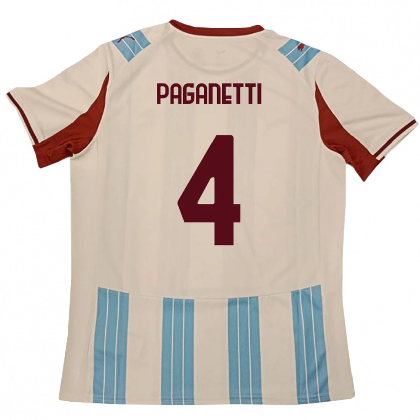Danxen Dames Giacomo Paganetti #4 Hemelsblauw Wit Uitshirt Uittenue 2025/26 T-Shirt België