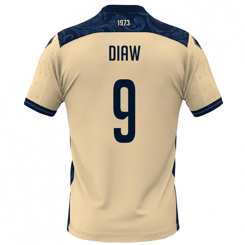 Danxen Dames Davide Diaw #9 Wit Donkerblauw Uitshirt Uittenue 2025/26 T-Shirt België