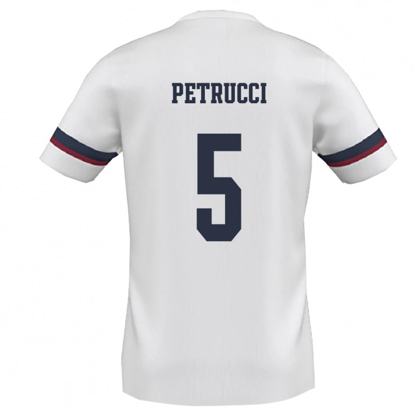 Danxen Dames Gianluca Petrucci #5 Wit Rood Uitshirt Uittenue 2025/26 T-Shirt België