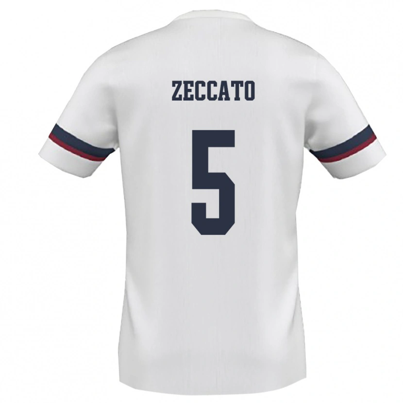 Danxen Dames Antonio Zeccato #5 Wit Rood Uitshirt Uittenue 2025/26 T-Shirt België
