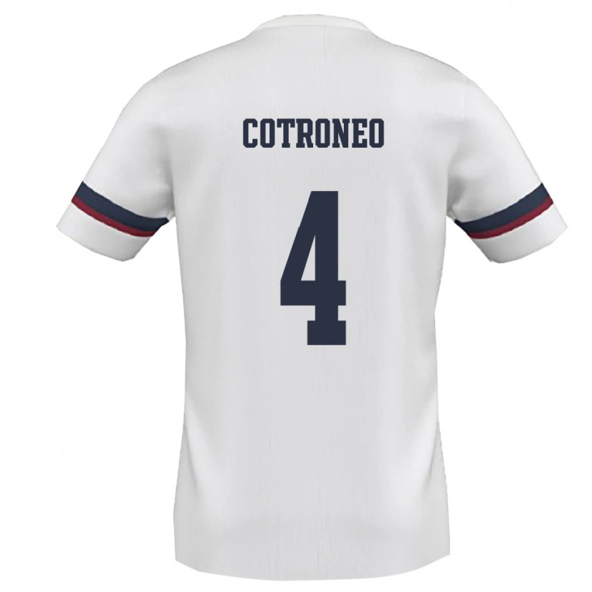 Danxen Dames Antonio Cotroneo #4 Wit Rood Uitshirt Uittenue 2025/26 T-Shirt België