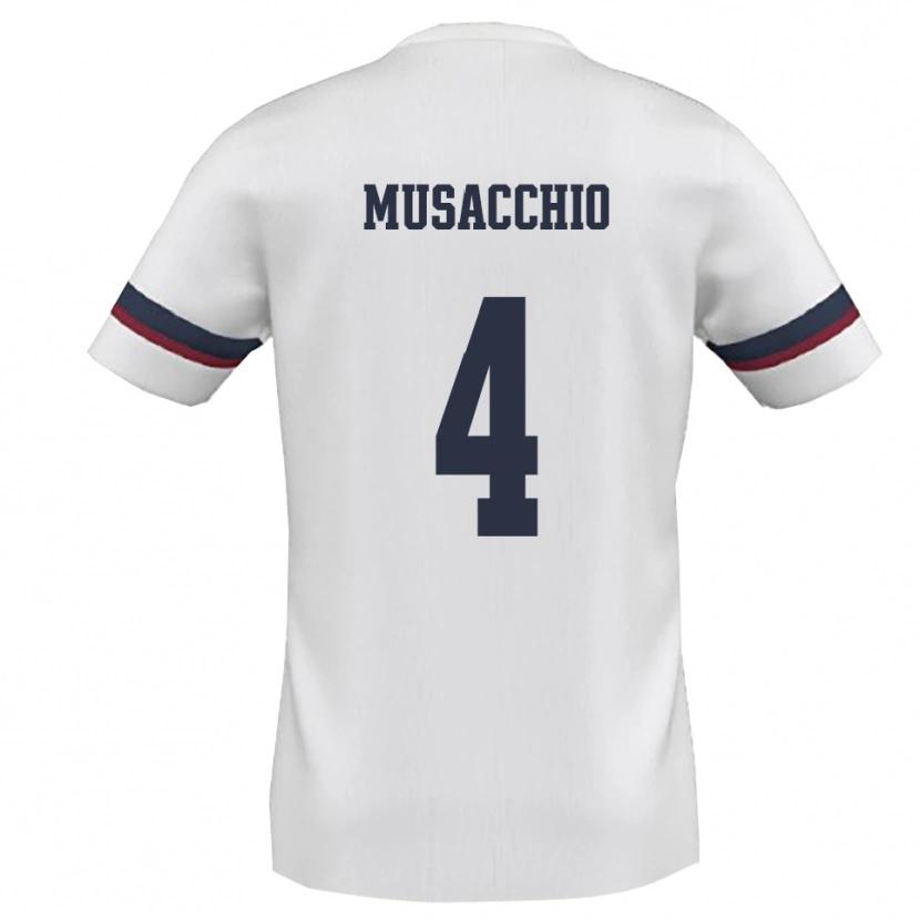 Danxen Dames Carmine Musacchio #4 Wit Rood Uitshirt Uittenue 2025/26 T-Shirt België
