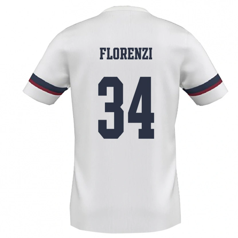 Danxen Dames Aldo Florenzi #34 Wit Rood Uitshirt Uittenue 2025/26 T-Shirt België