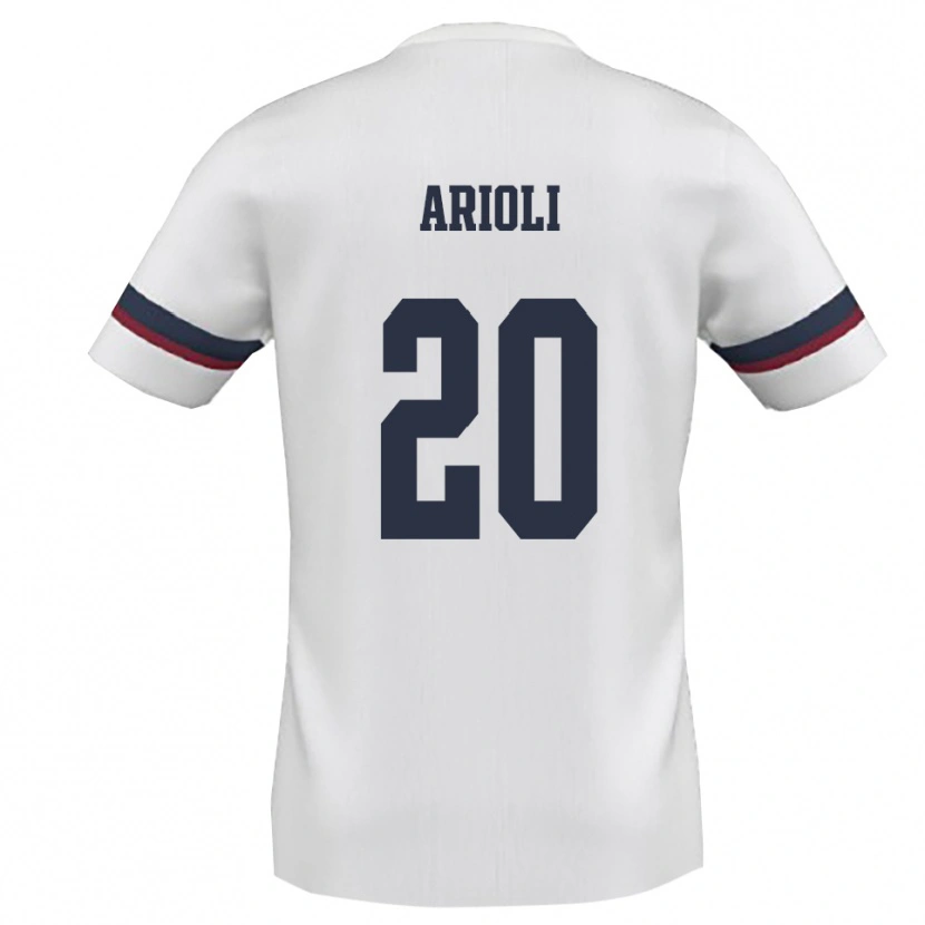 Danxen Dames Alessandro Arioli #20 Wit Rood Uitshirt Uittenue 2025/26 T-Shirt België