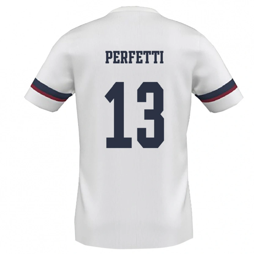 Danxen Dames Daniel Perfetti #13 Wit Rood Uitshirt Uittenue 2025/26 T-Shirt België