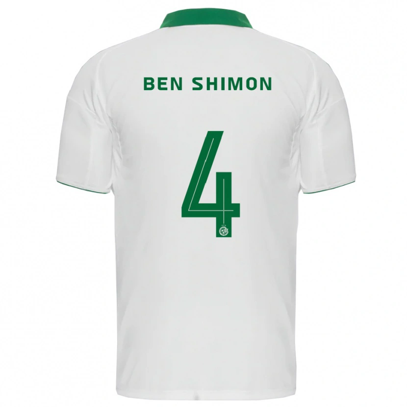 Danxen Dames Elad Ben Shimon #4 Wit Groen Uitshirt Uittenue 2025/26 T-Shirt België