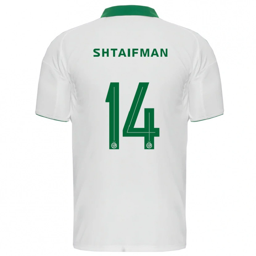 Danxen Dames Noam Shtaifman #14 Wit Groen Uitshirt Uittenue 2025/26 T-Shirt België