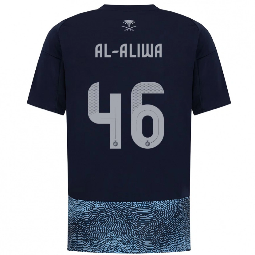 Danxen Dames Abdulaziz Al-Aliwa #46 Donkerblauw Hemelsblauw Uitshirt Uittenue 2025/26 T-Shirt België