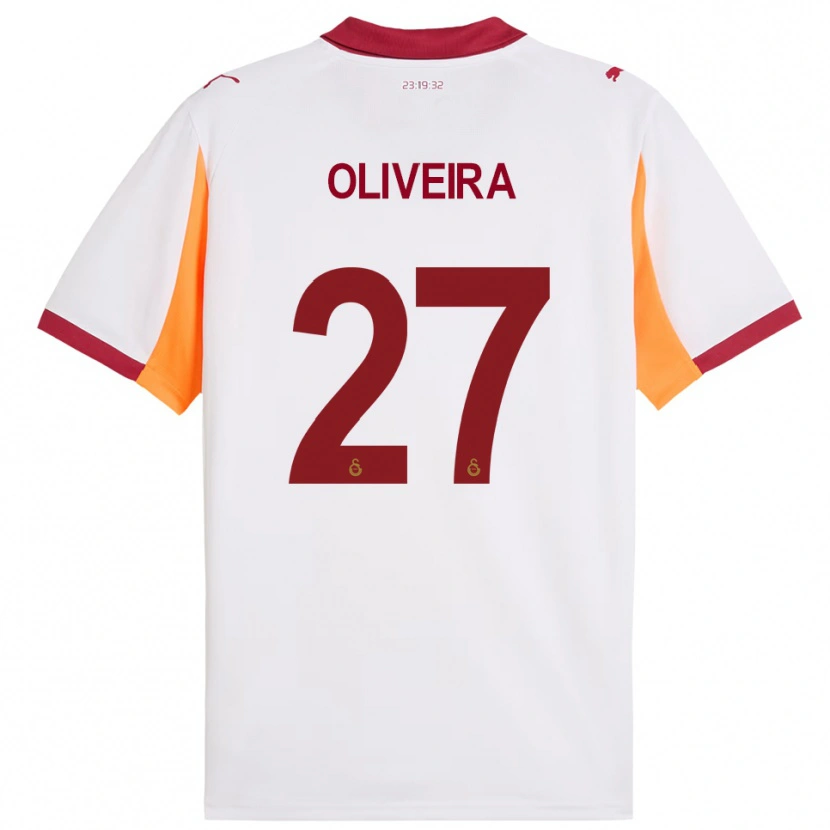 Danxen Dames Sergio Oliveira #27 Wit Rood Uitshirt Uittenue 2025/26 T-Shirt België