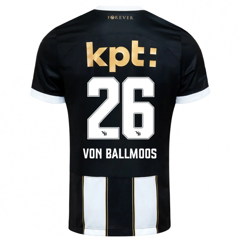 Danxen Dames David Von Ballmoos #26 Zwart Wit Uitshirt Uittenue 2025/26 T-Shirt België
