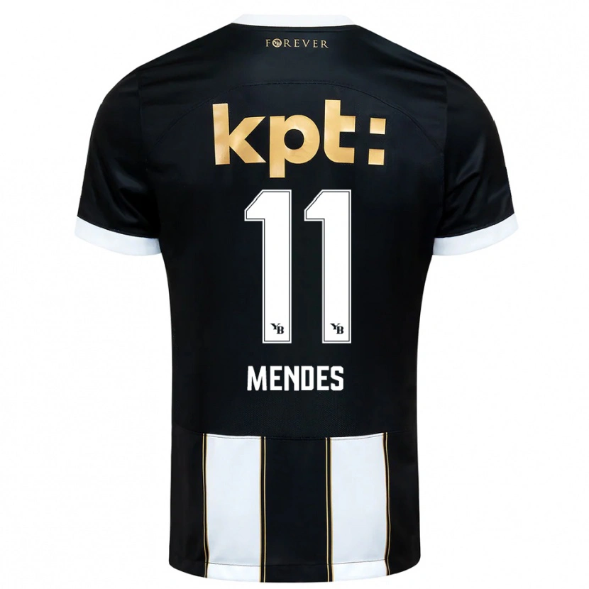 Danxen Dames Daniel Mendes #11 Zwart Wit Uitshirt Uittenue 2025/26 T-Shirt België