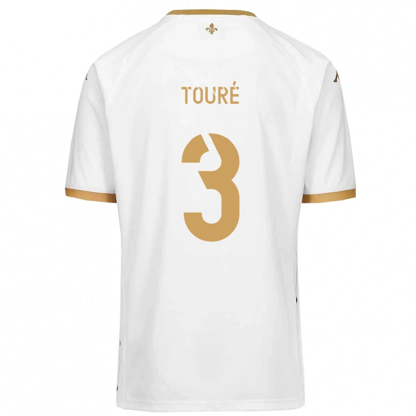 Danxen Dames Mohamed Touré #3 Wit Goud Uitshirt Uittenue 2025/26 T-Shirt België