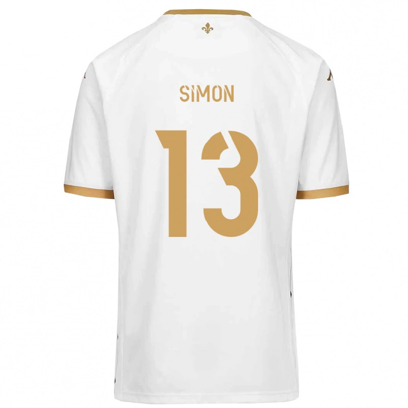 Danxen Dames Elie Simon #13 Wit Goud Uitshirt Uittenue 2025/26 T-Shirt België