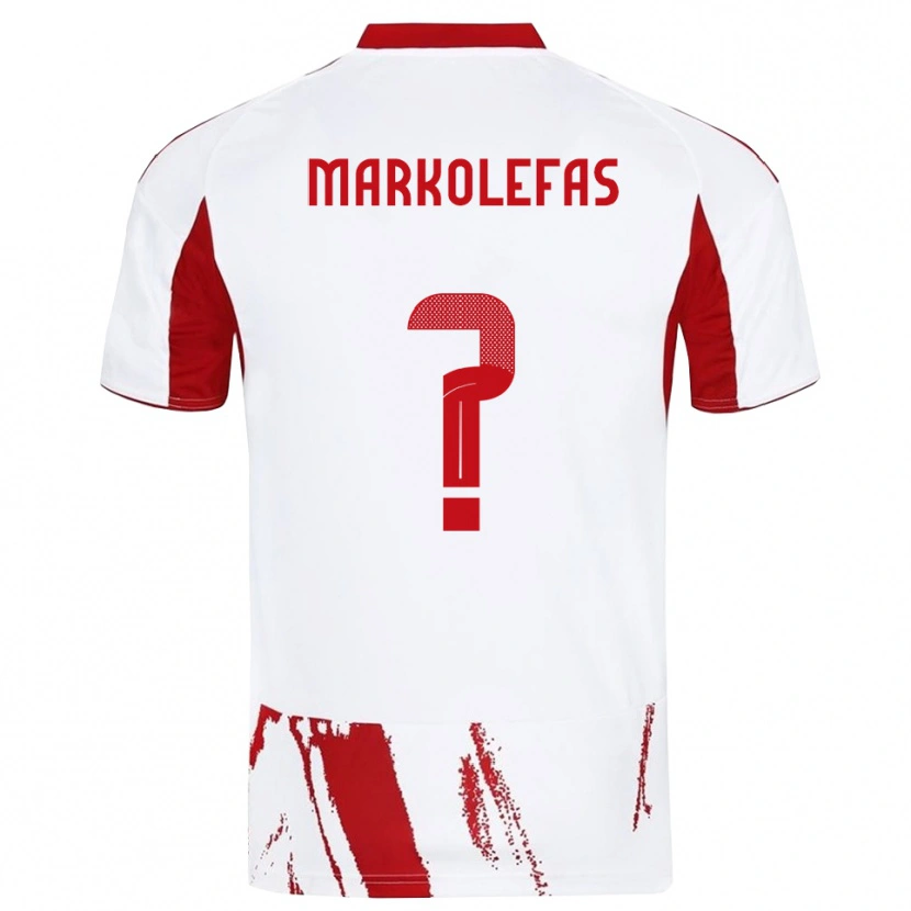 Danxen Dames Nikolaos Markolefas #0 Wit Rood Uitshirt Uittenue 2025/26 T-Shirt België