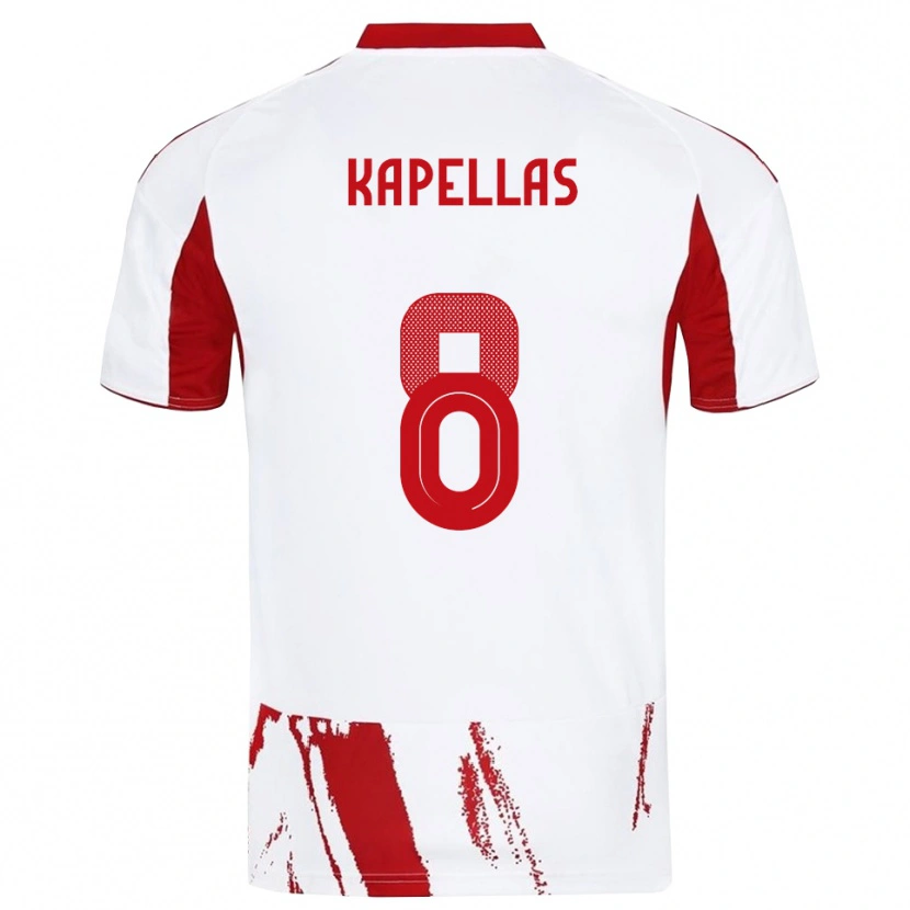 Danxen Dames Christos Kapellas #8 Wit Rood Uitshirt Uittenue 2025/26 T-Shirt België