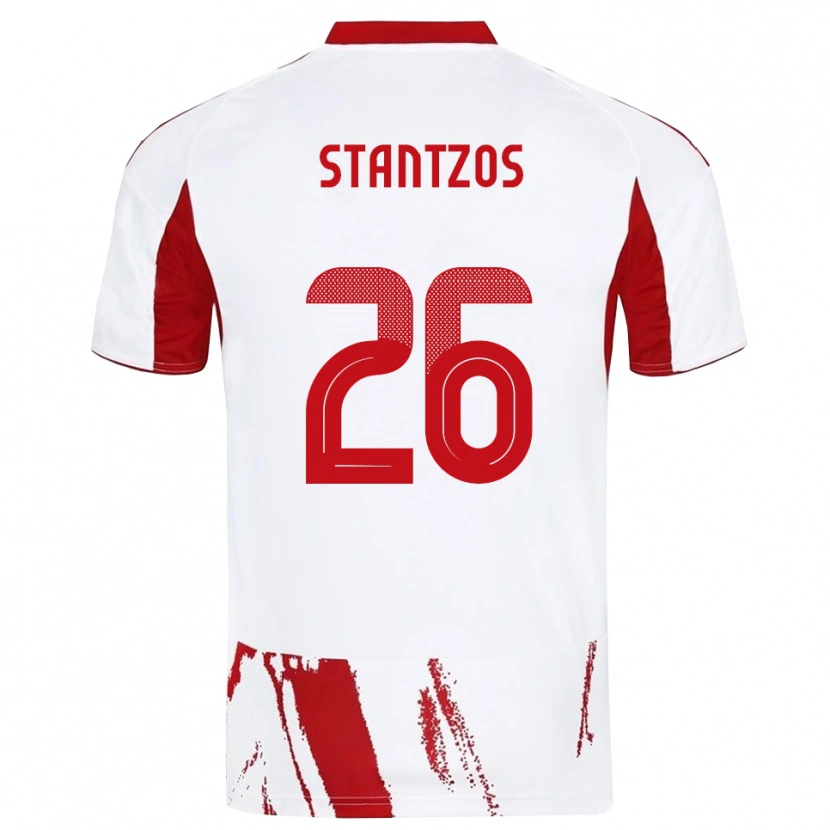 Danxen Dames Athanasios Stantzos #26 Wit Rood Uitshirt Uittenue 2025/26 T-Shirt België