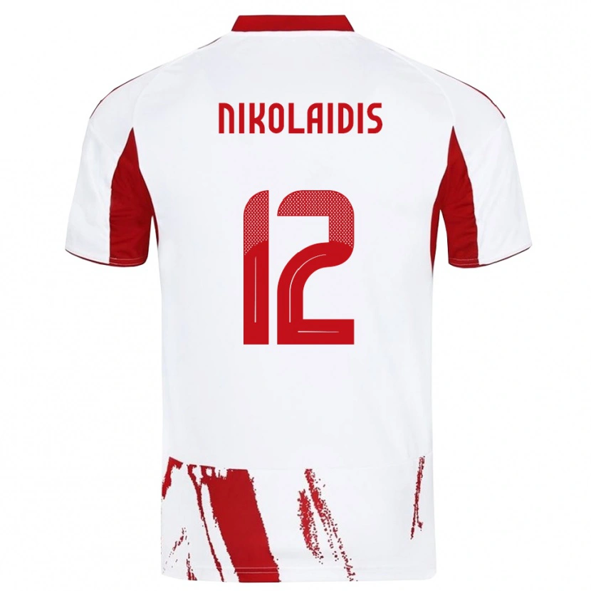 Danxen Dames Georgios Nikolaidis #12 Wit Rood Uitshirt Uittenue 2025/26 T-Shirt België
