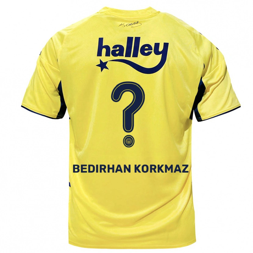 Danxen Dames Yağız Bedirhan Korkmaz #0 Geel Donkerblauw Uitshirt Uittenue 2025/26 T-Shirt België