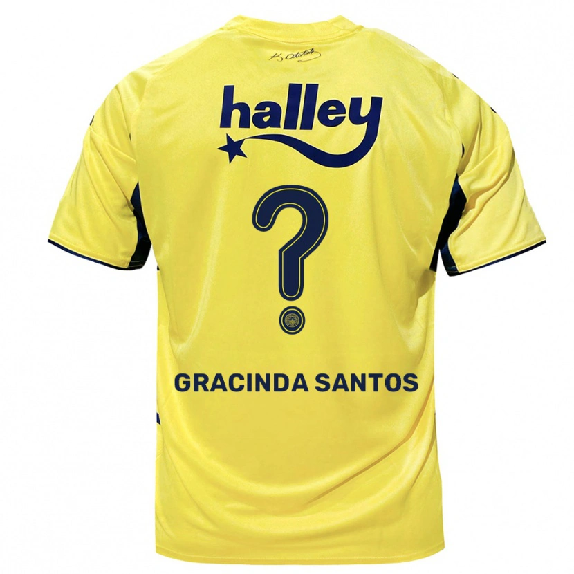 Danxen Dames Elena Gracinda Santos #0 Geel Donkerblauw Uitshirt Uittenue 2025/26 T-Shirt België