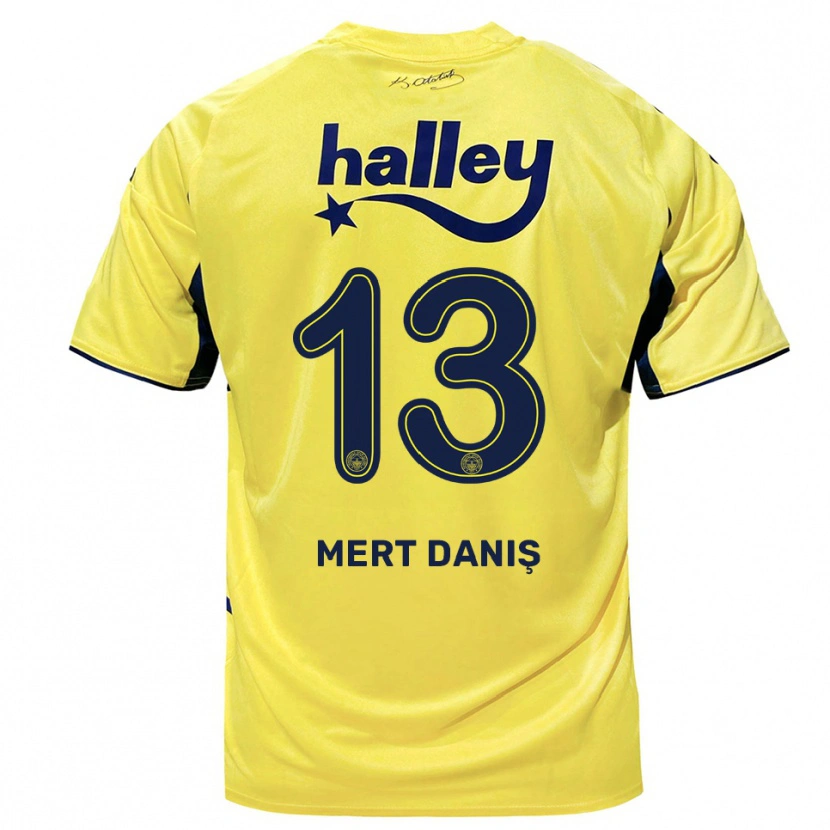 Danxen Dames Mustafa Mert Danış #13 Geel Donkerblauw Uitshirt Uittenue 2025/26 T-Shirt België