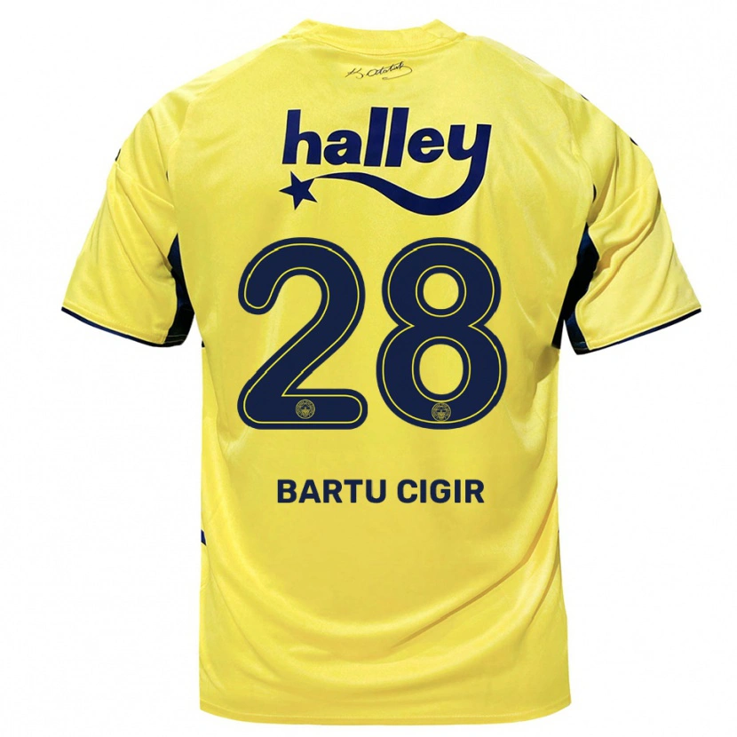 Danxen Dames Can Bartu Çığır #28 Geel Donkerblauw Uitshirt Uittenue 2025/26 T-Shirt België